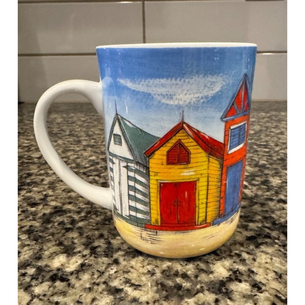 2012 Renet Harris Ashdene Fine Bone China "Crazy Summer" Mug Beach Houses